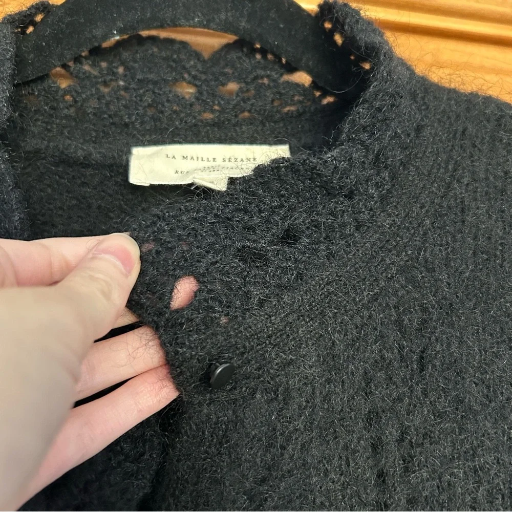 Sezane Angie Black Cardigan Sweater - Picture 11 of 13